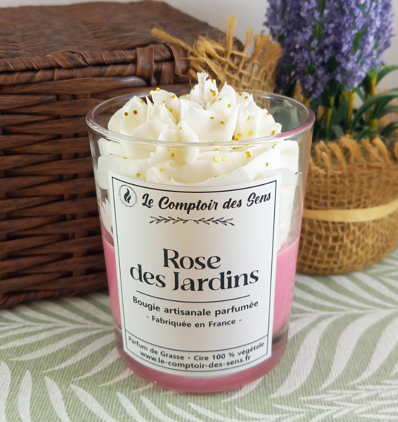 Bougie Chantilly Rose des Jardins M