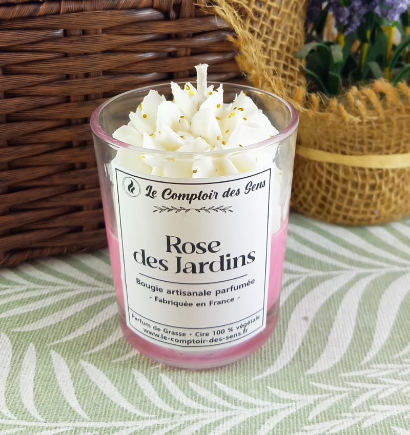 Bougie Chantilly Rose des Jardins S