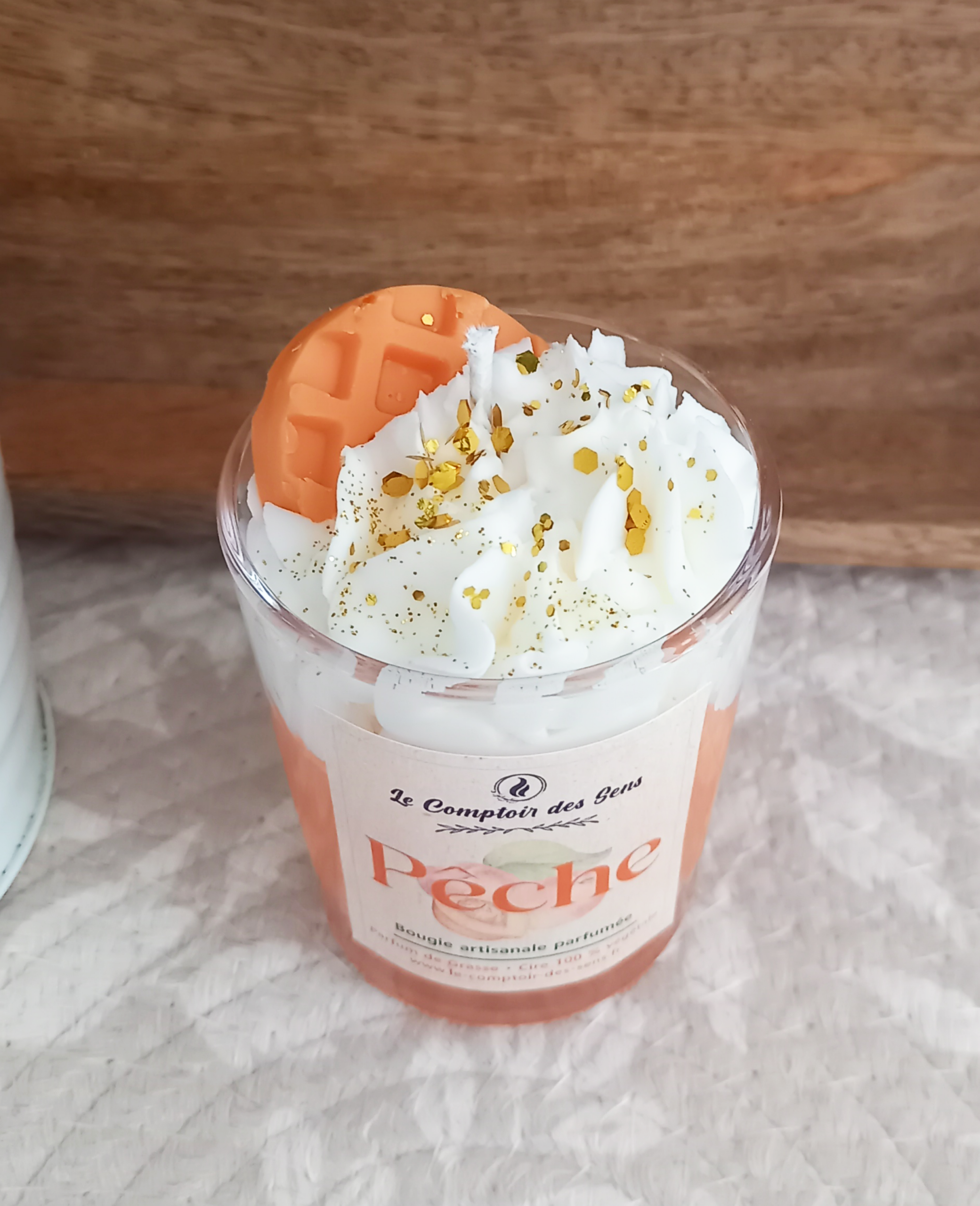 Bougie Chantilly Pêche S – Image 2