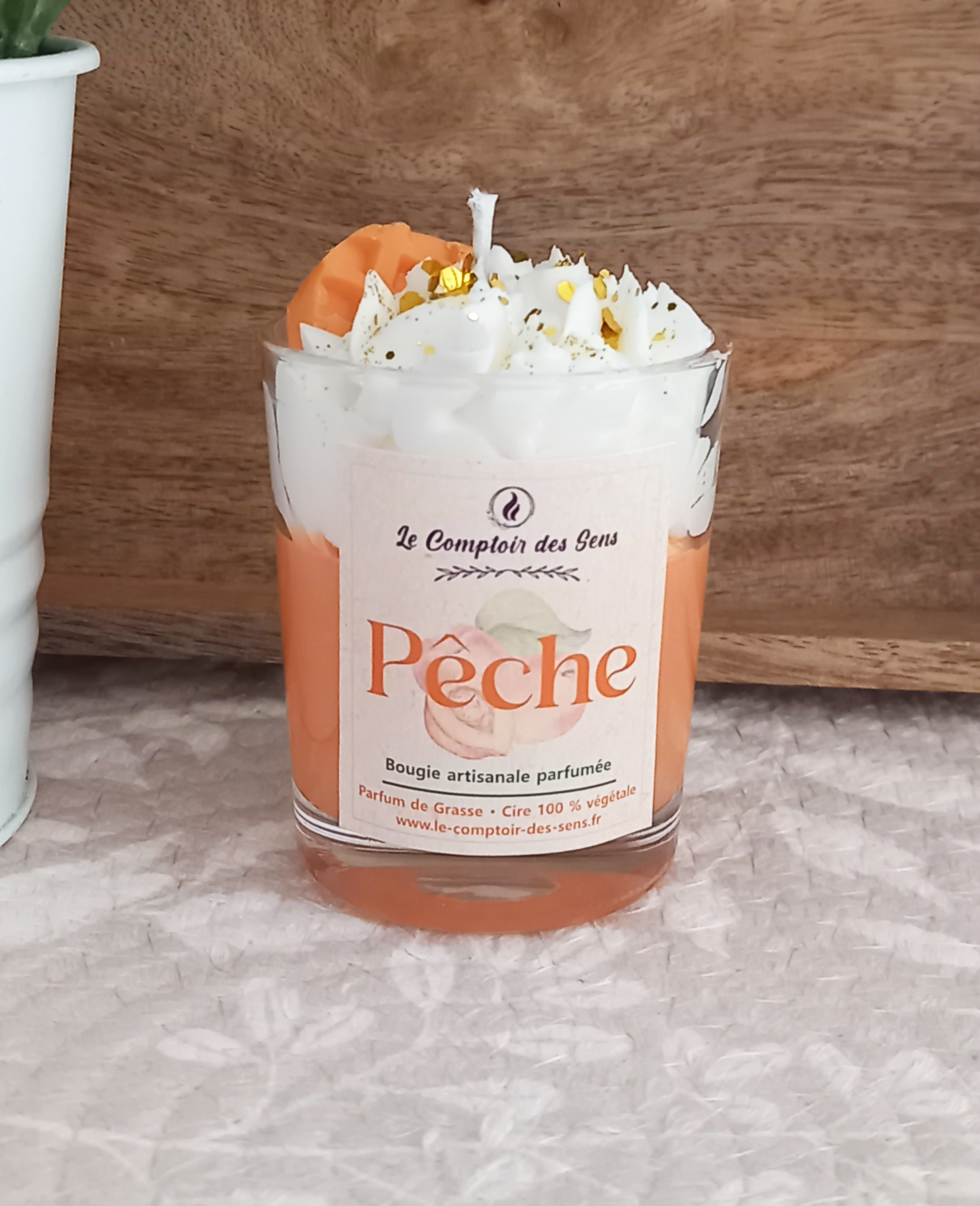 Bougie Chantilly Pêche S