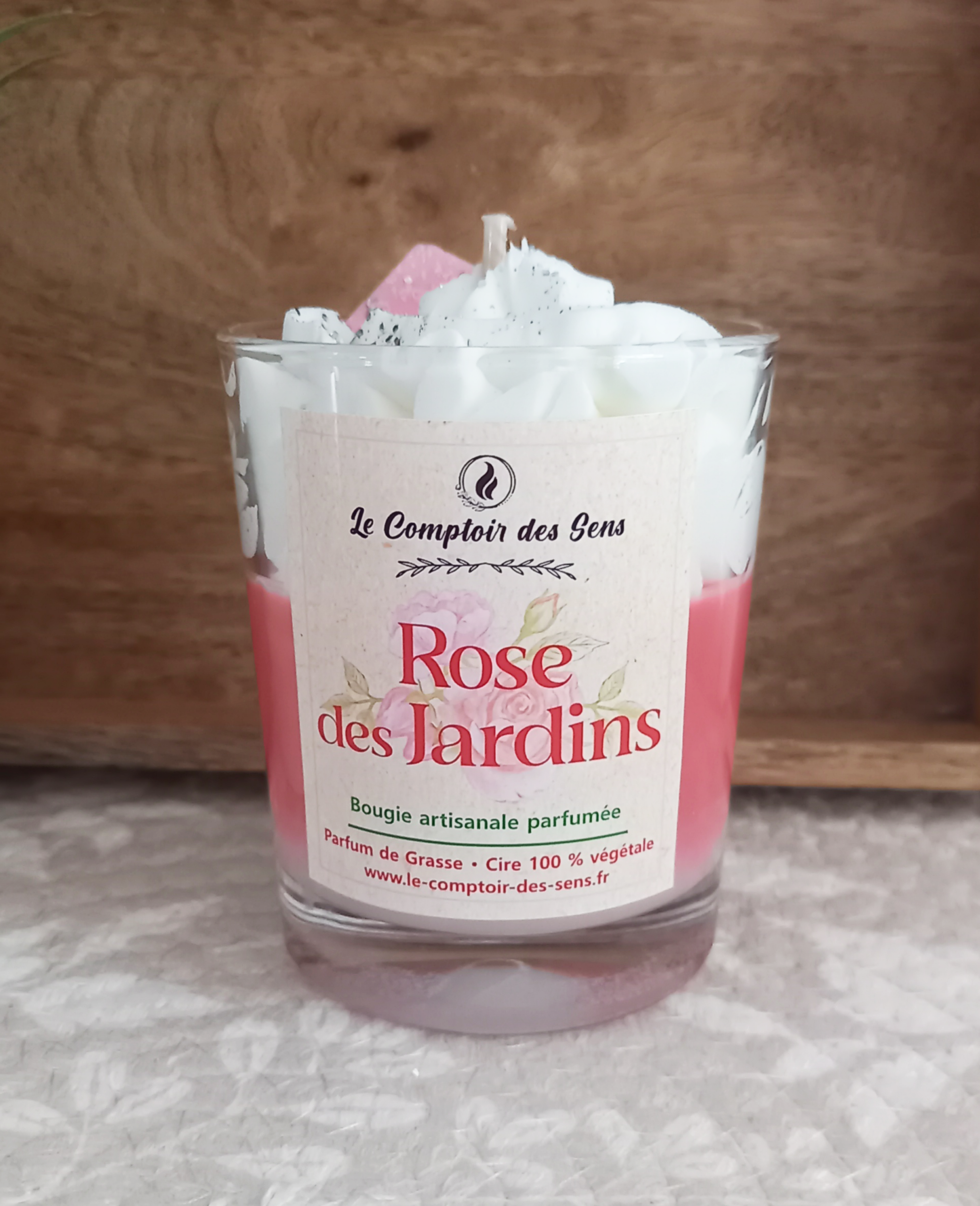 Bougie Chantilly Rose des Jardins M